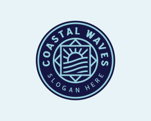 Ocean Waves Surfer logo design