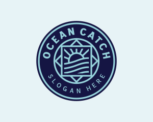 Ocean Waves Surfer logo design