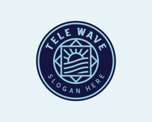 Ocean Waves Surfer logo design