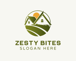 House Lawn Grass logo design