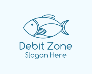 Blue Fish Monoline logo design