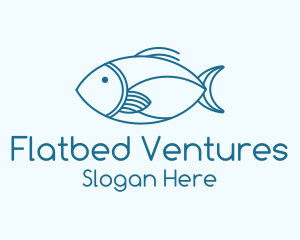 Blue Fish Monoline logo design