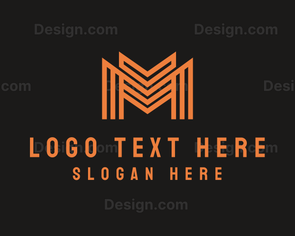 Modern Geometric Letter M Logo