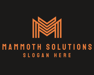 Modern Geometric Letter M logo design