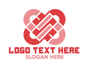 Heart - Pink Interlocked Heart logo design