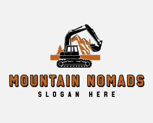 Mountain Digging Excavator logo design