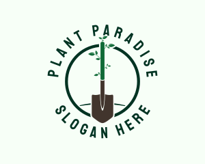 Gardening Plant Shovel logo design