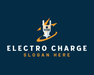 Electricity Plug Lightning logo design