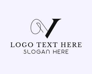 Beauty Brand Letter V logo