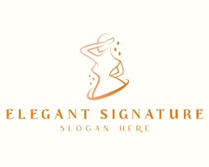 Elegant Nude Woman logo design