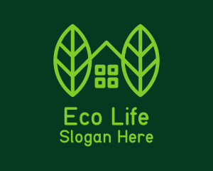 Eco House Leaf logo design