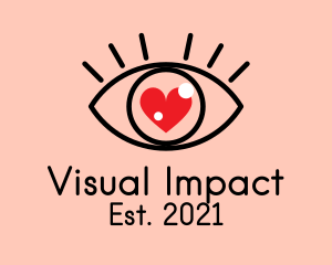 Minimalist Heart Eye  logo design