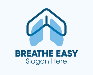 Blue Respiratory Lungs logo design