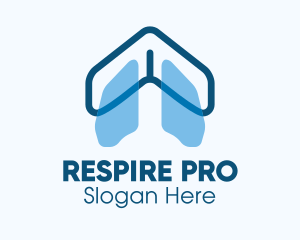 Blue Respiratory Lungs logo design