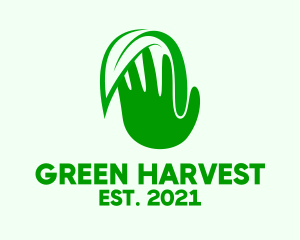 Green Hand Plant  logo design