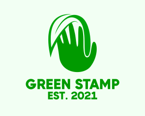 Green Hand Plant  logo design