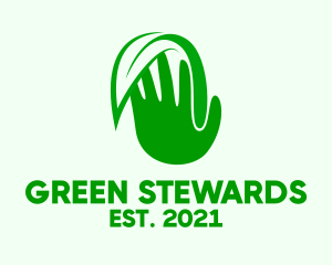 Green Hand Plant  logo design