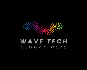 Abstract Rainbow Wave logo design