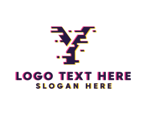 Pixel Tech Letter Y logo