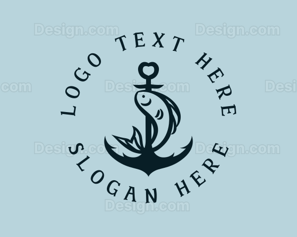 Navy Anchor Fish Logo