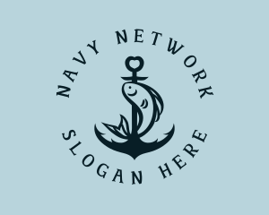 Navy Anchor Fish logo