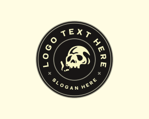 Skull Smoking Cigarette logo