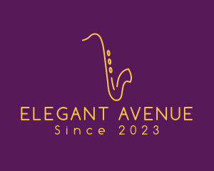 Elegant Saxophone Music logo design