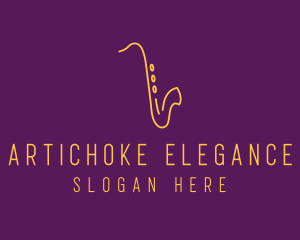 Elegant Saxophone Music logo design