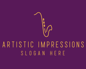 Elegant Saxophone Music logo design