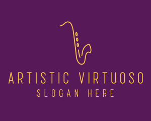 Elegant Saxophone Music logo design