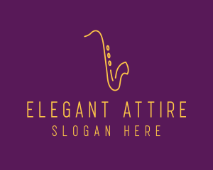 Elegant Saxophone Music logo design