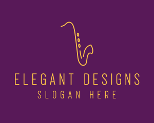 Elegant Saxophone Music logo design