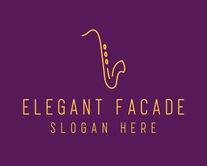 Elegant Saxophone Music logo design