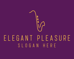 Elegant Saxophone Music logo design