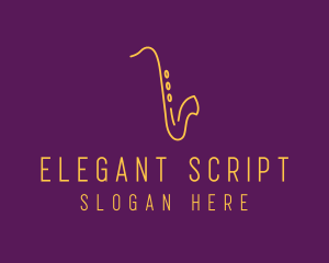 Elegant Saxophone Music logo design