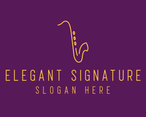 Elegant Saxophone Music logo design