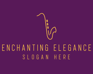 Elegant Saxophone Music logo design