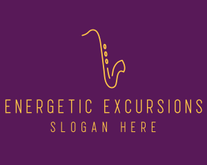 Elegant Saxophone Music logo design