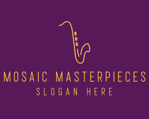 Elegant Saxophone Music logo design