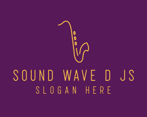 Elegant Saxophone Music logo design