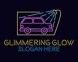 Neon Glow Car Wash logo design