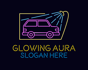 Neon Glow Car Wash logo design