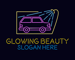 Neon Glow Car Wash logo design