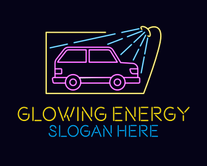 Neon Glow Car Wash logo design