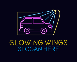 Neon Glow Car Wash logo design