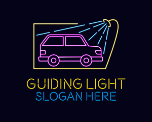 Neon Glow Car Wash logo design