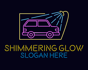 Neon Glow Car Wash logo design