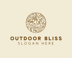 Hiker Camp Tent logo design