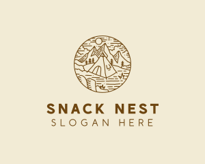 Hiker Camp Tent logo design