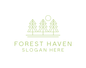 Tree Forest Landscape logo design